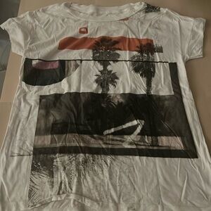 All Saints White Graphic Short Sleeve Tee